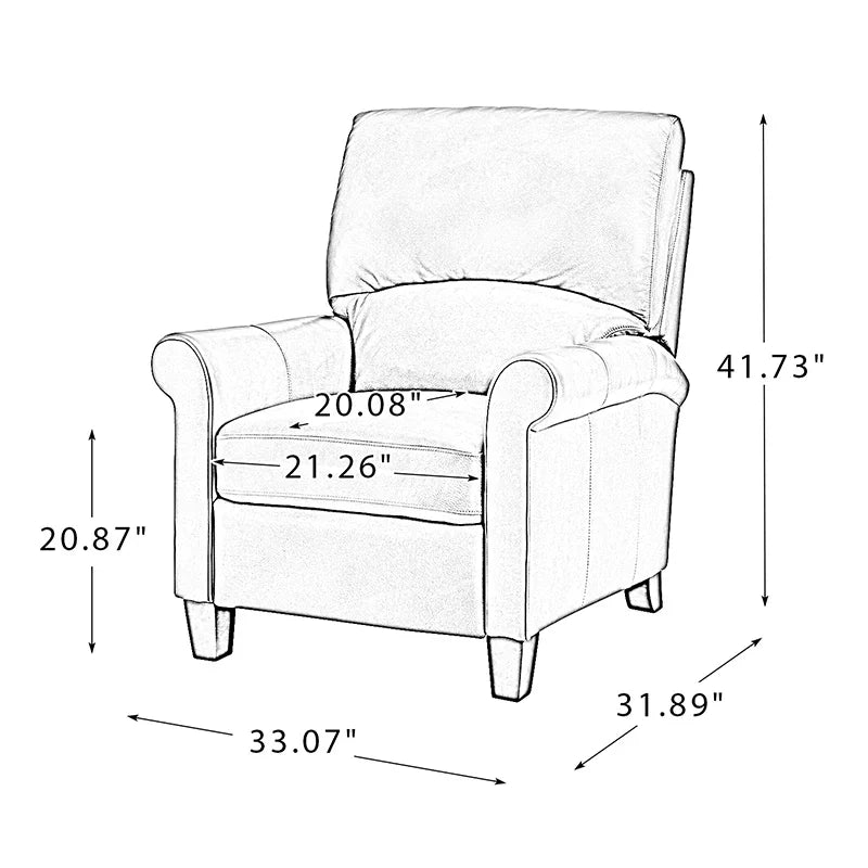 Eliana 33.07" Wide Genuine Leather Manual Recliner