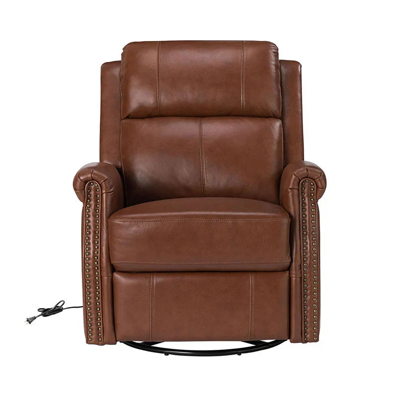 Kaietan Genuine Leather Power Rocking Recliner